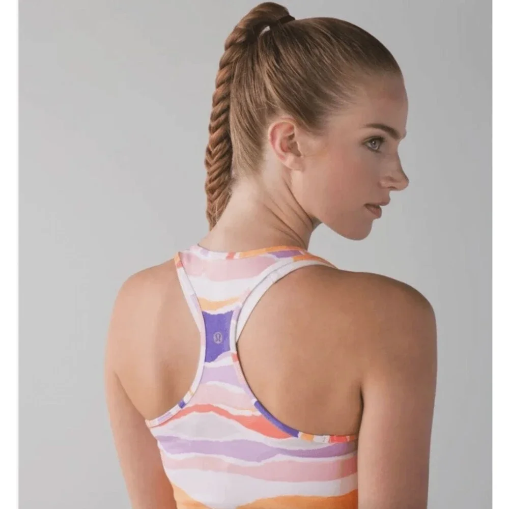 Lululemon Women's Cool Racerback Beacher Stripe S Sleeveless Athletic Run Yoga